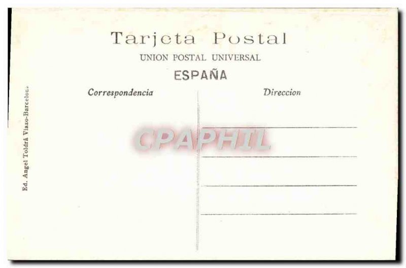 Old Postcard Barcelona Cloister of Santa Ana