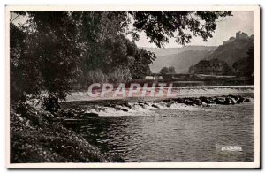 Old Postcard Besancon Les Bains the dam and the island sparrows seen from the...