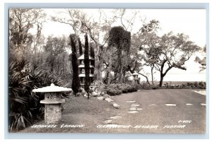 Vintage Japanese Garden Clearwater Belleair FL Real Photo RPPC Postcard P141