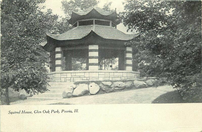 Glen Oak Park Peoria Illinois Squirrel House 1909 Postcard Jordan 10758