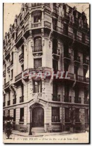 Vichy Old Postcard Hotel du Havre and New York
