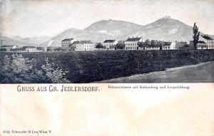 Großjedlersdorf GERMANY BRUNNERSTRASSE mit KAHLENBERG und LEOPOLDSBERG POSTCARD