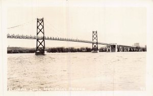 ILLINOIS IOWA MEMORIAL BRIDGE~1940s REAL PHOTO POSTCARD