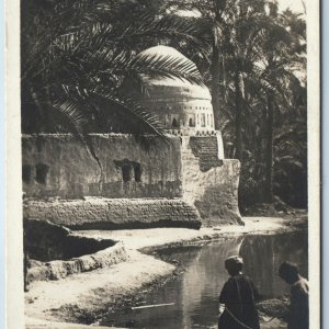c1920s Marg, Cairo, Egypt RPPC Domed Little Children Boys Bridge Ancient A377