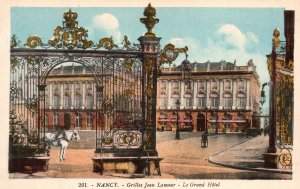 Vintage Postcard 1920's Hotel Jean Lamour gates of place Stanislas Nancy France