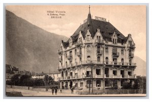 Hotel Victoria Brigue Switzerland UNP DB Postcard Y11