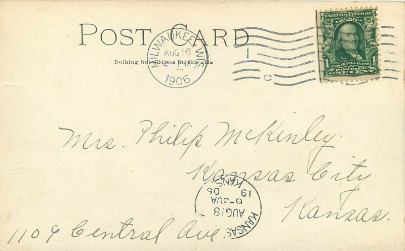 UDB Postcard; Hotel Pfister Cigar Stand, Milwaukee WI, Posted 1906 Curt Teich