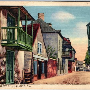 1935 St. Augustine, Fla Charlotte Street Downtown Quaint Old Coquina Houses A221