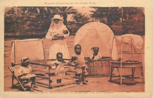 Belgian Congo dominican missions at Niangara little orphans postcard 