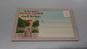 Santa Fe New Mexico Oldest Church in the USA Postcard Booklet J76031