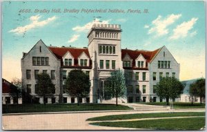 1911 Bradley Hall Bradley Polytechnical College Peoria Illinois Posted Postcard