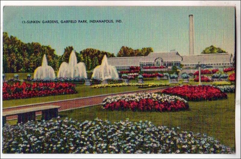 Sunken Gardens & Fountain, Garfield Park, Indianapolis Ind