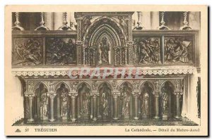 Old Postcard The Cathedral Treguier detail Altar