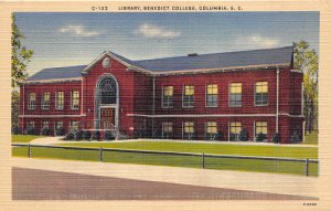 Columbia South Carolina 1940s Postcard Library Benedict College