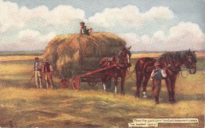 From the sunburnt hayfield.. Cart Horses Tuck Oilette Country Life Ser. PC #