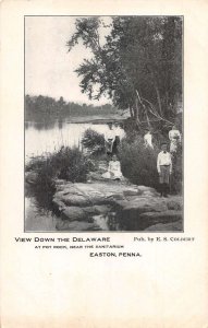 Easton Pennsylvania Children at Pot Rock near Sanitarium Postcard AA33052