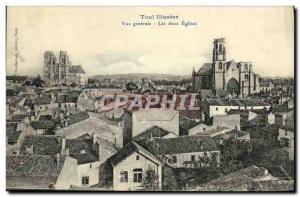 Old Postcard Toul Illustrious General view The two churches