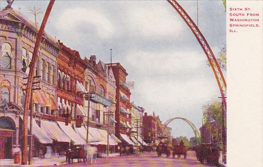 Illinois Springfield Sixth Street Looking South From Washington