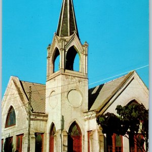 c1950s Guantanamo City, Cuba Methodist Church Postcard Gothic Architecture Spire