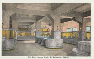 ST PETERSBURG , Florida , 1910s ; Interior , First National Bank