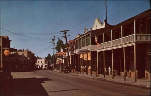 Jamestown California CA Street Scene Drugstore Shell Gas 1950s-60s  Postcard