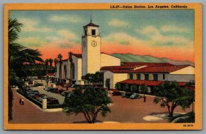 Postcard Los Angeles CA c1939 Union Station Railway Station Railroad LAUS
