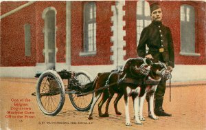 WWI Postcard WCA 145 Belgian Dog Drawn Machine Guns Off To The Front 13