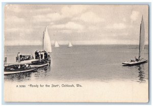 c1905 Ready For The Start Sailboat Yacht Race Oshkosh Wisconsin WI Postcard