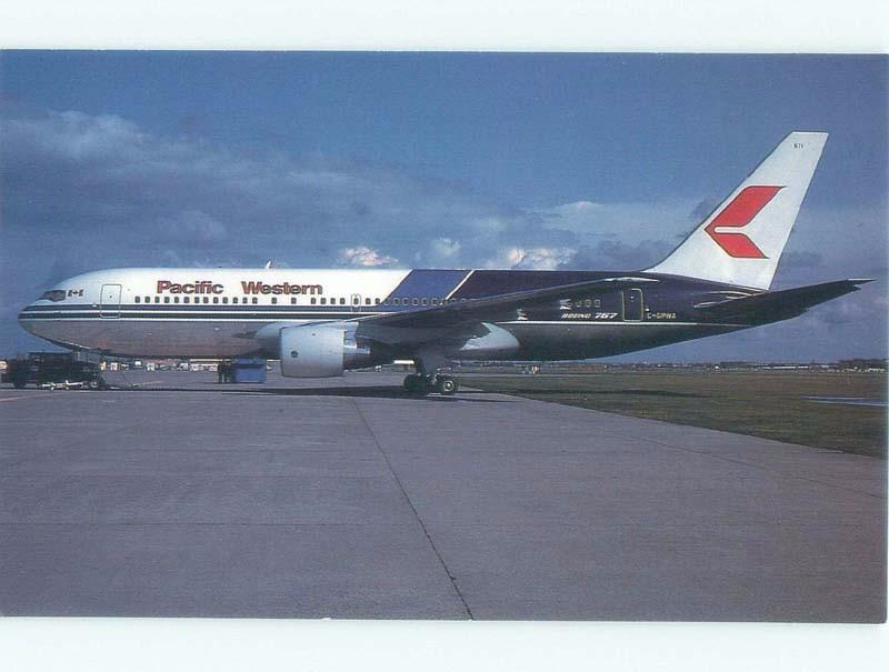 1980's PACIFIC WESTERN AIRLINES BOEING 767 AIRPLANE Vancouver BC E5825