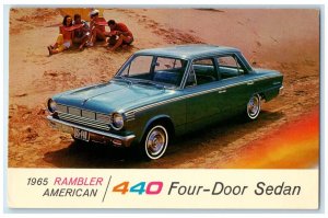 1965 Rambler American 440 Four Door Sedan Car Eating Watermelon Vintage Postcard