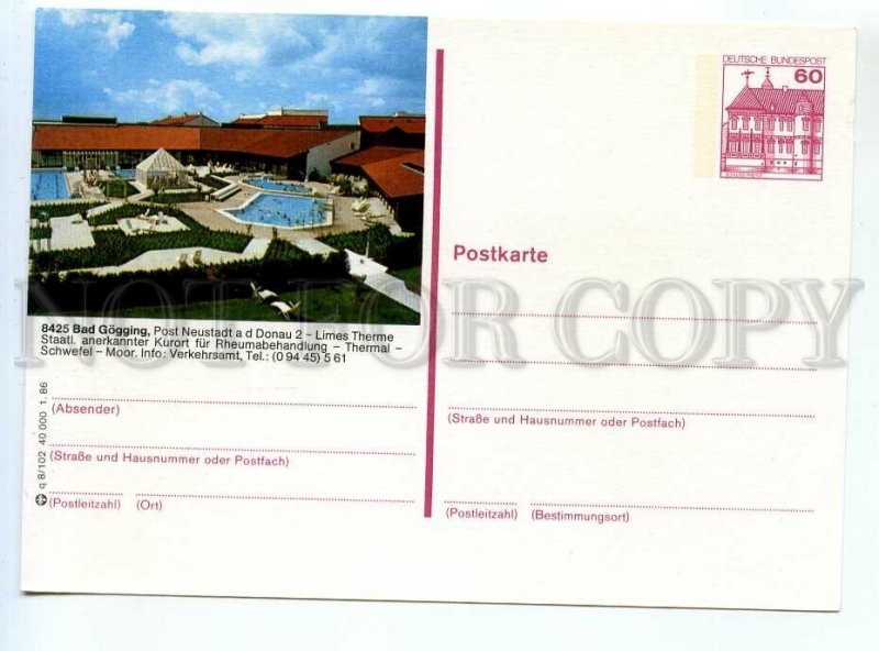 520165 1986 Germany Bad Gogging swimming pool old postal Postal Stationery