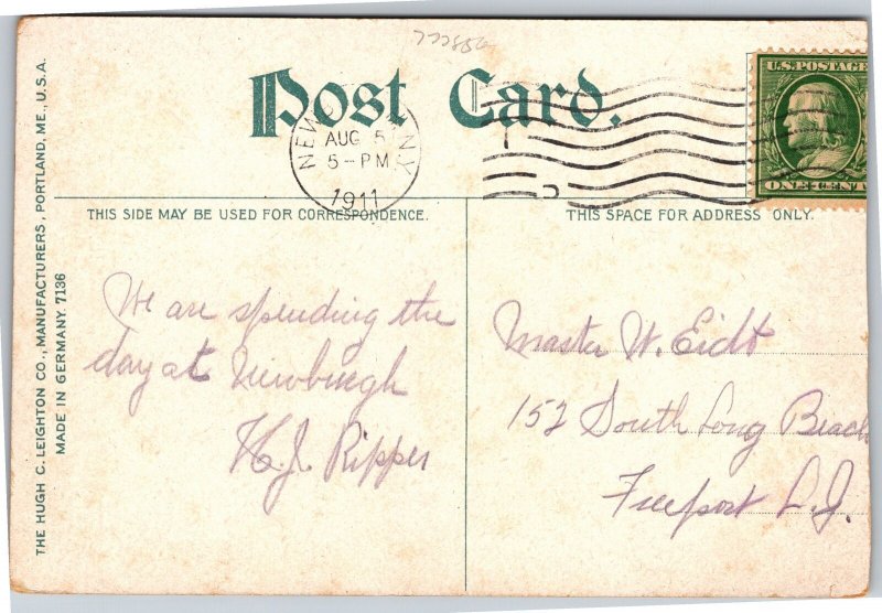 Postcard NY Newburgh Post Office