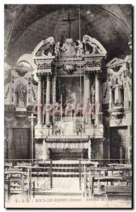 Old Postcard Monts sur Guesnes Interior of church