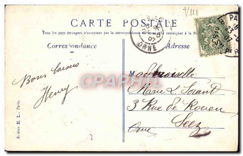 Old Postcard Night Paris Saint Lazare station