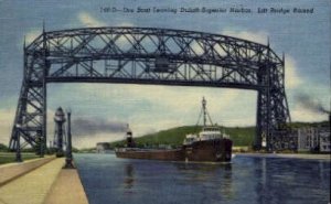 Ore Boat, Duluth-Superior Harbor - Minnesota MN Postcard