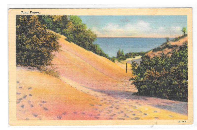 Landscape Sand Dunes Vintage Curteich Postcard