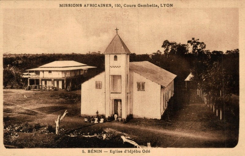 Madagascar Benin Church of Idjébu Odé Vintage Postcard 08.56