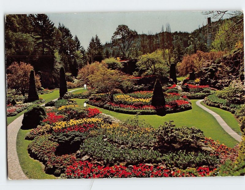 Postcard The Sunken Garden, The Butchart Gardens, Victoria, Canada
