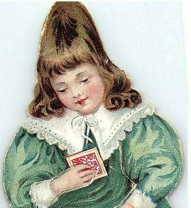 Coffee Die Cut Trade Card S Xxxx Mclaughlin’s Young Victorian Girl Green Dress 