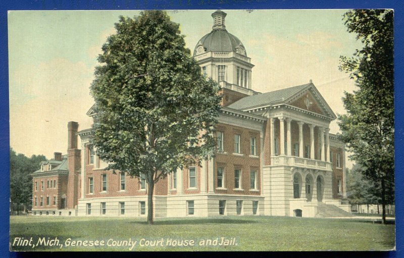 Genesee County Court House Flint Michigan mi Postcard