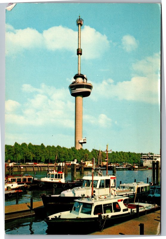 Postcard Netherlands Rotterdam Skpace Tower Skol General Motors