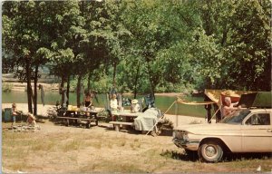 Postcard Arkansas Publicity & Parks Commission Family Camping Stream 1960s V201