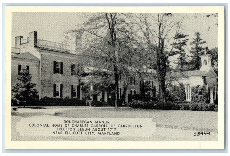 c1940s Doughoregan Manor Colonial Home Charles Carroll Ellicott City MD Postcard