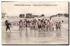 Postcard Old Quend Beach Depart To Walk In The Sea