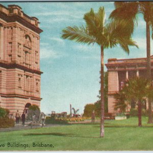c1910s Brisbane QLD Australia Executive Buildings Queen Victoria Statue Gardens