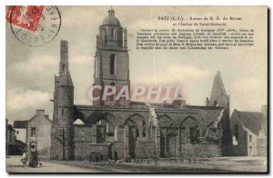 Old Postcard Batz Ruins of Our Lady of Mulberry and bell tower of Saint Guenole
