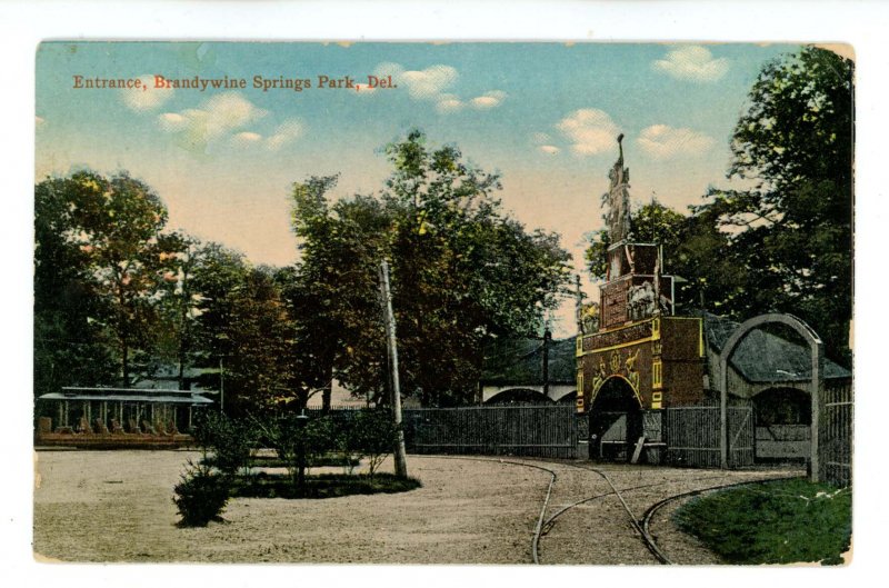 DE - Wilmington. Brandywine Springs Park Entrance ca 1916*DPO-1851-1928