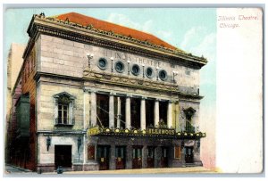 Chicago Illinois IL Postcard Illinois Theatre Building Exterior 1908 Antique