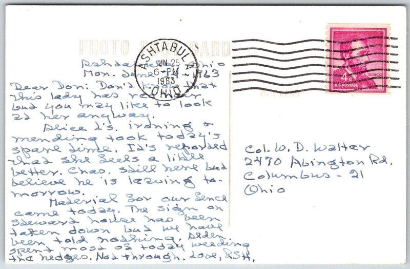 Mrs. Thomas A. Edison Portrait 1963 RPPC Real Photo Postcard