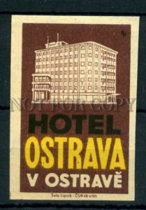 500788 Czechoslovakia Hotel Ostrava Vintage match label